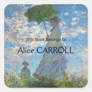 Sticker Carré Claude Monet - La Promenade, Femme avec un Parasol