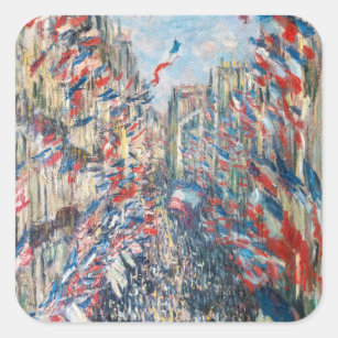 Sticker Carré Claude Monet - La Rue Montorgueil - Paris