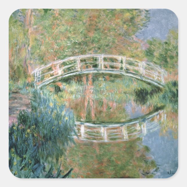 Sticker Carré Claude Monet | Le pont japonais, Giverny (Devant)