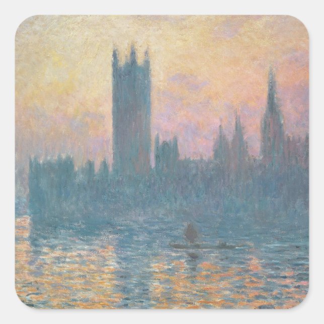 Sticker Carré Claude Monet | Les Chambres du Parlement, coucher  (Devant)