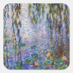Sticker Carré Claude Monet - Lys d'eau