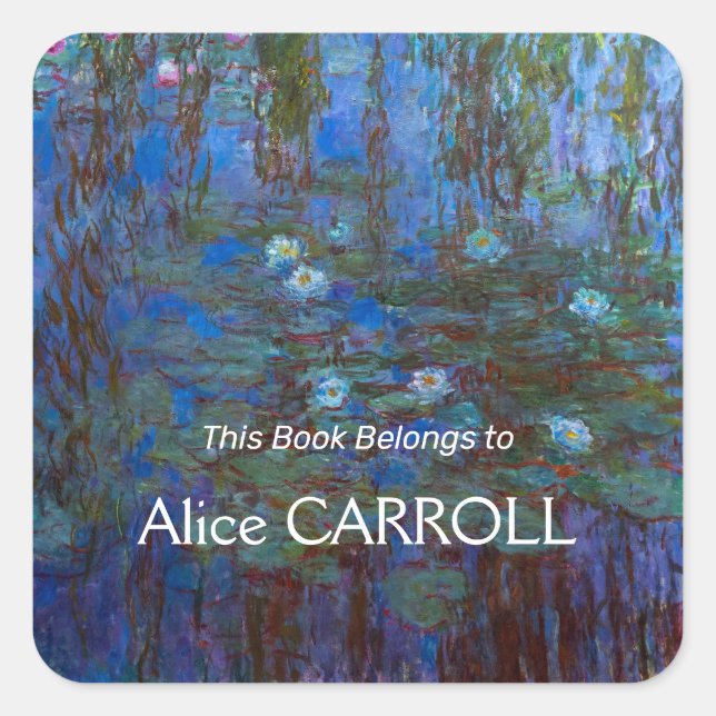Sticker Carré Claude Monet - Lys d'Eau Bleue (Devant)