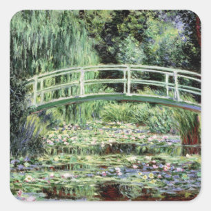 Sticker Carré Claude Monet   Nénuphars blancs, 1899