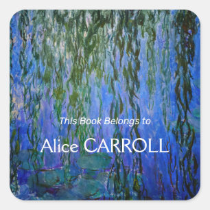 Sticker Carré Claude Monet - Nymphéas avec saule pleureur