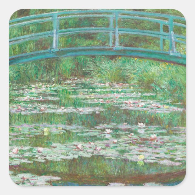 Sticker Carré Claude Monet pont de football japonais. Impression (Devant)
