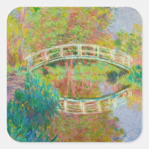 Sticker Carré Claude Monet - Pont Japonais, Giverny