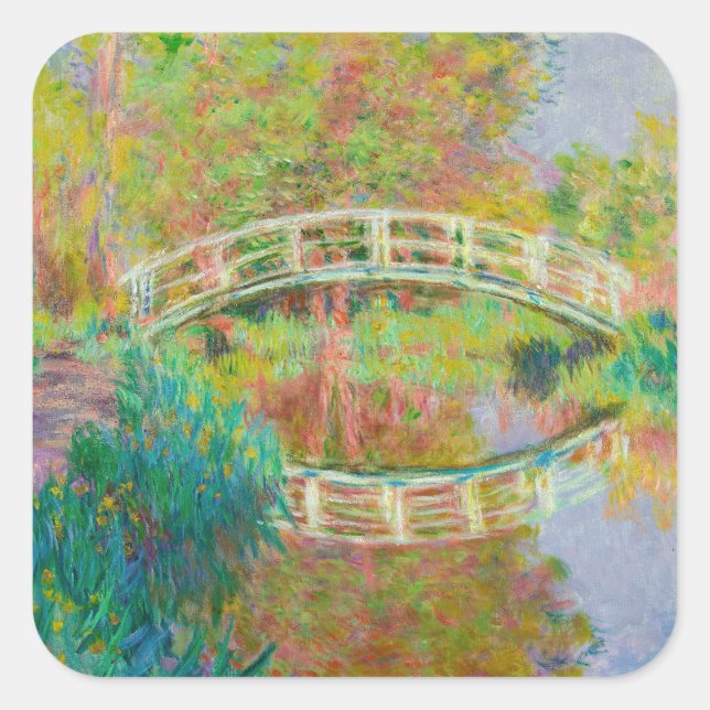 Sticker Carré Claude Monet - Pont Japonais, Giverny (Devant)