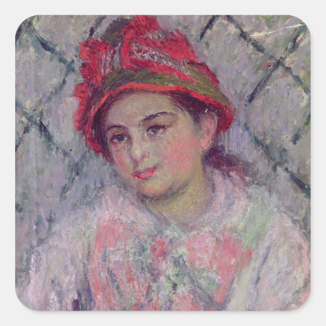 Sticker Carré Claude Monet | Portrait de Blanche Hoschede (Devant)