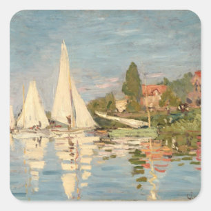 Sticker Carré Claude Monet   Regatta at Argenteuil, c.1872