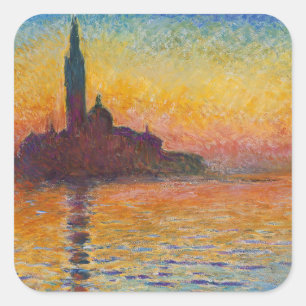 Sticker Carré Claude Monet - San Giorgio Maggiore à Dusk