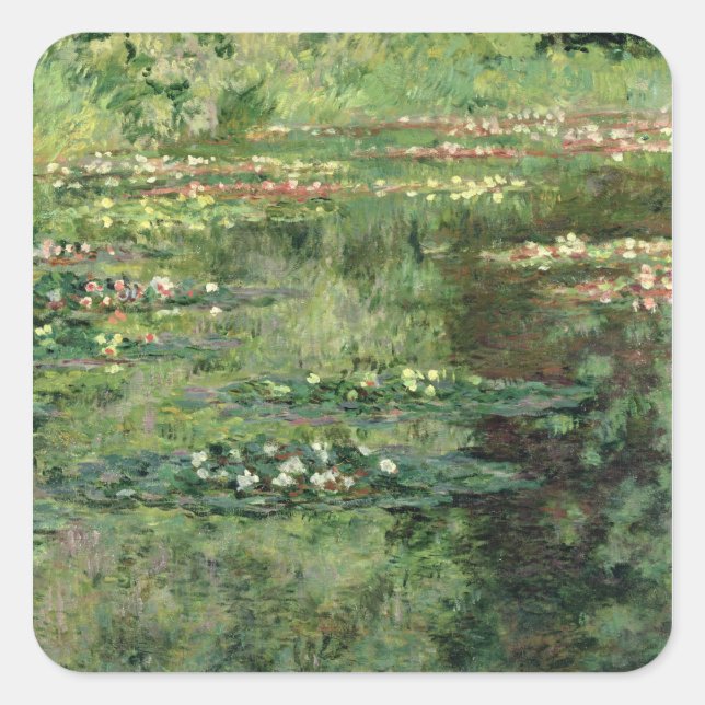 Sticker Carré Claude Monet | The Nénuphar Pond, 1904 (Devant)