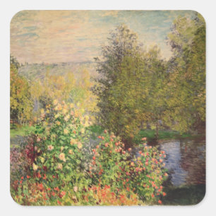 Sticker Carré Claude Monet Un coin du jardin à Montgeron
