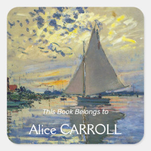 Sticker Carré Claude Monet - Voilier au Petit-Gennevilliers