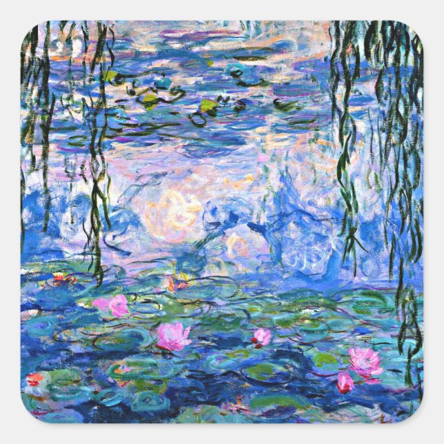 Sticker Carré Claude Monet - Water Lilies, 1919, (Devant)