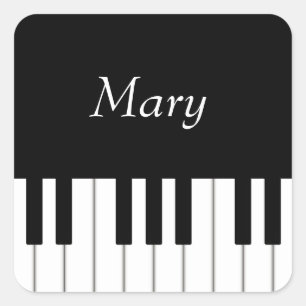 Sticker Carré Clavier de piano classique Musicien personnalisé