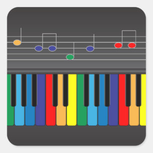Sticker Carré Clavier de piano coloré
