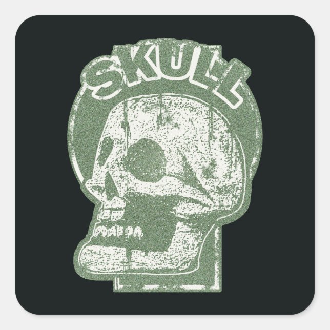 Sticker Carré Clavier SKULL (Devant)