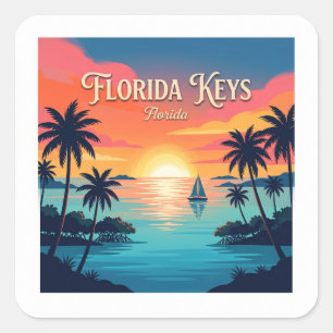 Sticker Carré Clés de Floride Key West