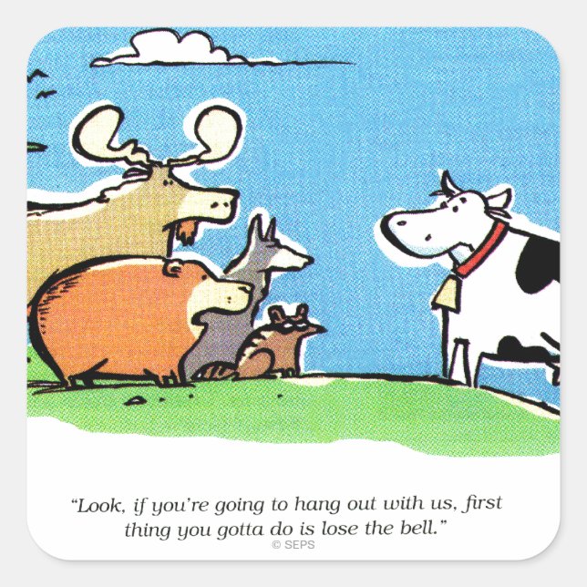 Sticker Carré Clic sur l'animal (Devant)