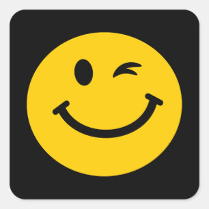 Sticker Carré Cligner de l'oeil le visage