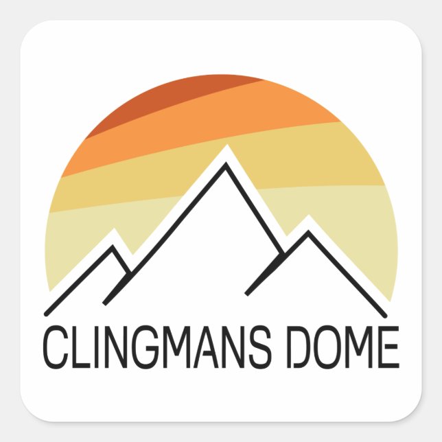 Sticker Carré Clingmans Dome Retro (Devant)