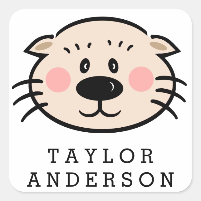 Sticker Carré (cliquez pour changer de nom) Ollie (Devant)