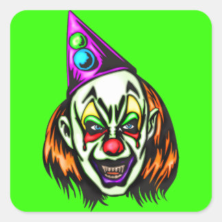 Sticker Carré Clown de vil