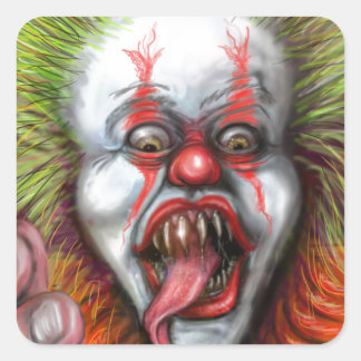 Sticker Carré clown effrayant