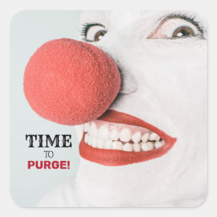 Sticker Carré Clown tueur, Halloween