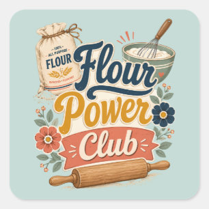 Sticker Carré Club de Boulangerie Flour Power Cottage