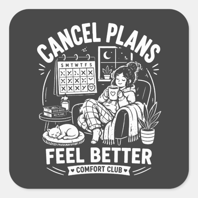 Sticker Carré Club de confort d'annulation de plans (Devant)