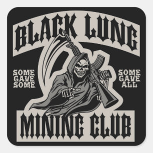 STICKER CARRÉ CLUB MINIER POUMON NOIR