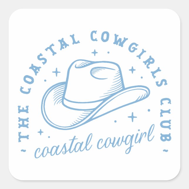 Sticker Carré Coastal cowgirl bleu esthétique filles corresponda (Devant)