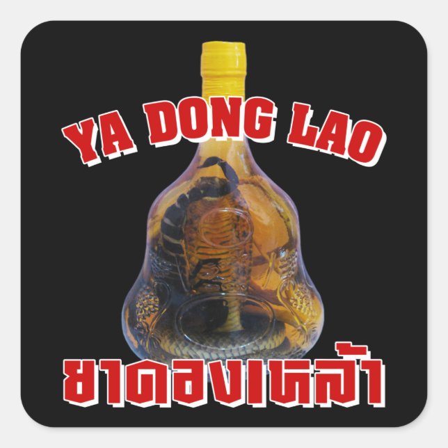 Sticker Carré Cobra Snake Vs Scorpion Whiskey ... Yadong Lao (Devant)