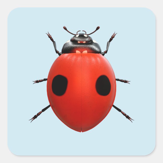 Sticker Carré Coccinelle Chanceuse (Devant)