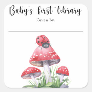 Sticker Carré Coccinelle - la première bibliothèque de bébé