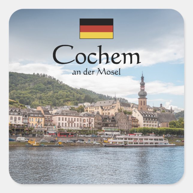 Sticker Carré Cochem Allemagne Souvenir (Devant)