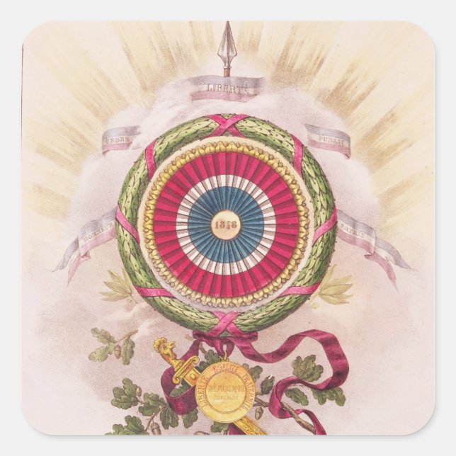 Sticker Carré Cockade, emblème de 1848 (Devant)