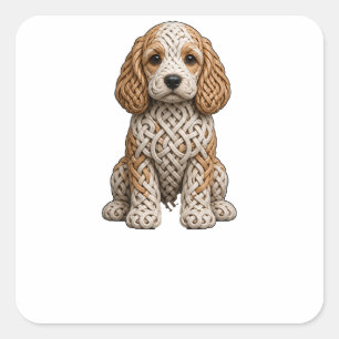 Sticker Carré Cockapoo Parti Nœud Celtique