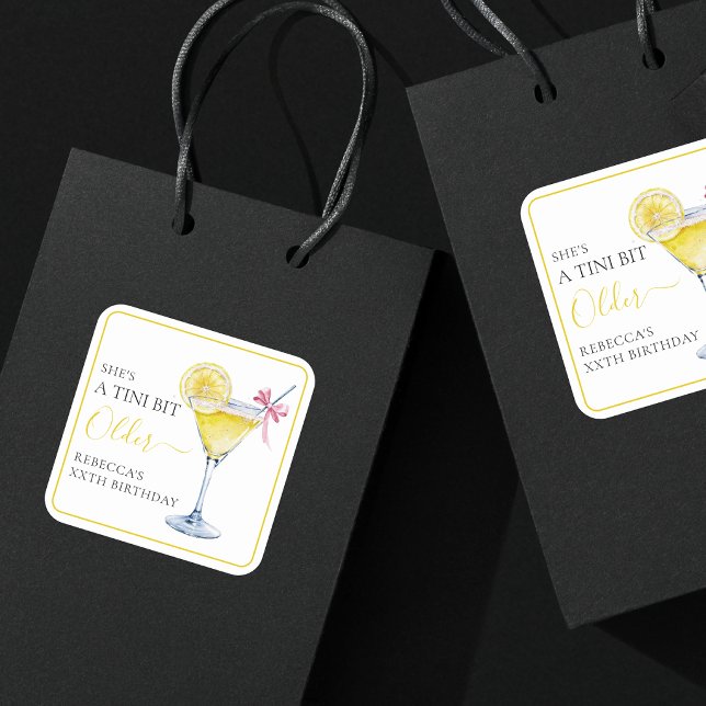 Sticker Carré Cocktail de citron Coquette Un peu plus âgé pour l (Créateur téléchargé)