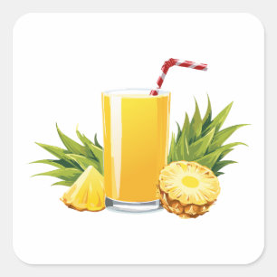 Sticker Carré cocktail Piña Colada