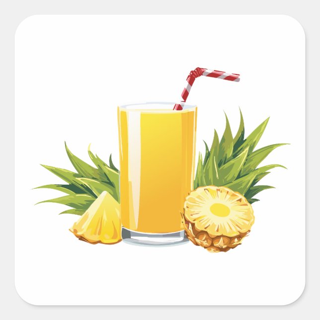 Sticker Carré cocktail Piña Colada (Devant)