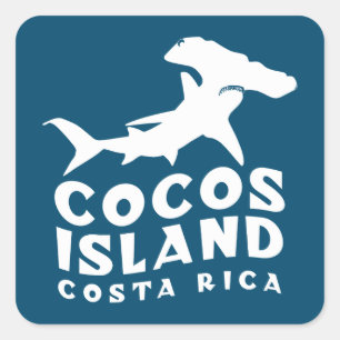 Sticker Carré Cocos Island Costa Rica Hammerhead Sharks