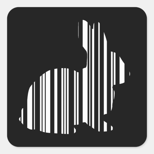 Sticker Carré CODE BARRE LAPIN Lapin Lièvre Motif Code-barres (Devant)
