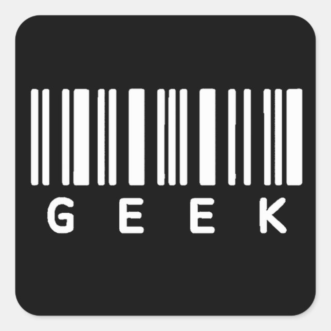 Sticker Carré Code-barres geek (Devant)