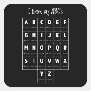 Sticker Carré Code binaire ABC Alphabet Programmation