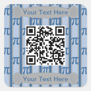Sticker Carré Code PII 3.142 QR amusant et fantaisiste