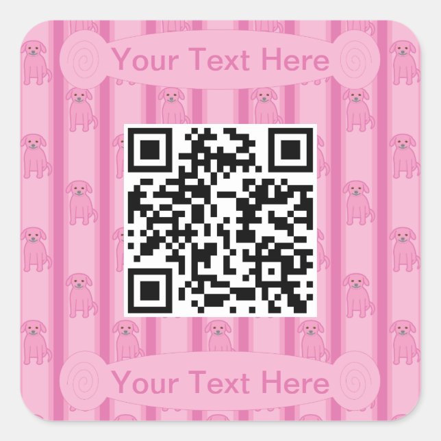 Sticker Carré Code QR amusant et fantaisiste (Devant)