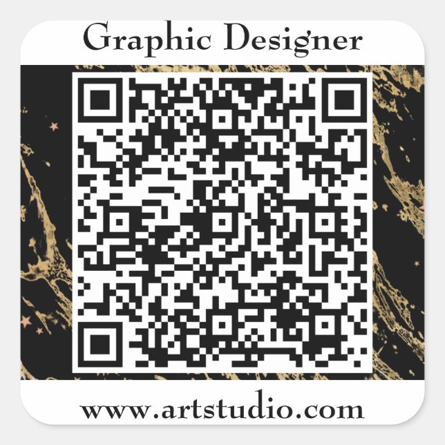 Sticker Carré Code QR Business Marketing Promotion (Devant)