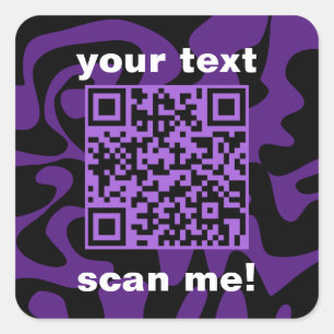 Sticker Carré Code QR Carré moderne violet et noir